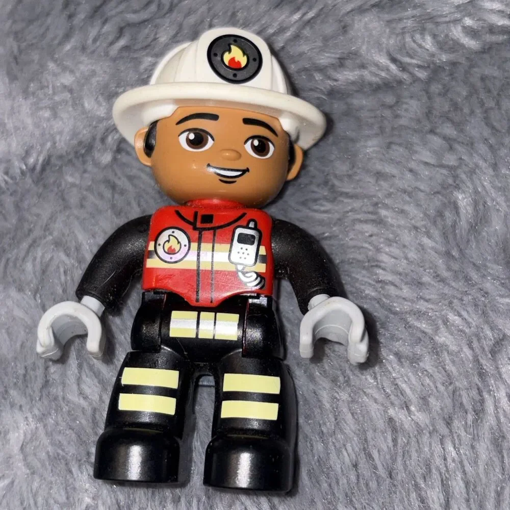 Lego Duplo Fireman Figure Part Only Firefighter Chief Fire Department